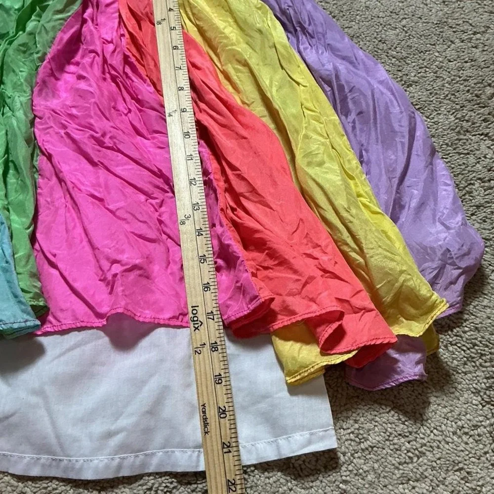 Habla‎ Boo Girls Rainbow Silk Tiered Sundress Spaghetti Strap Size 6X